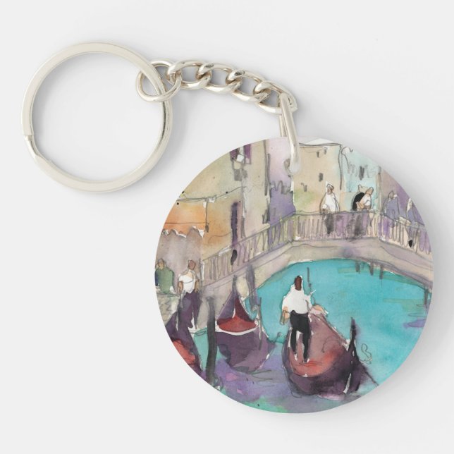 Llavero Destinos | Watercolor Venice Gondola Ride (Frente)