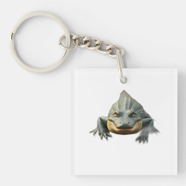 Llavero Detailed Alligator Illustration with Red Eyes (Frente)