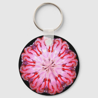 Llavero Detailed Neon Kaleido-Twist in Pink & Red