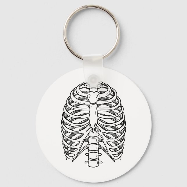 Llavero Detailed Rib Cage Anatomy Line Art (Anverso)