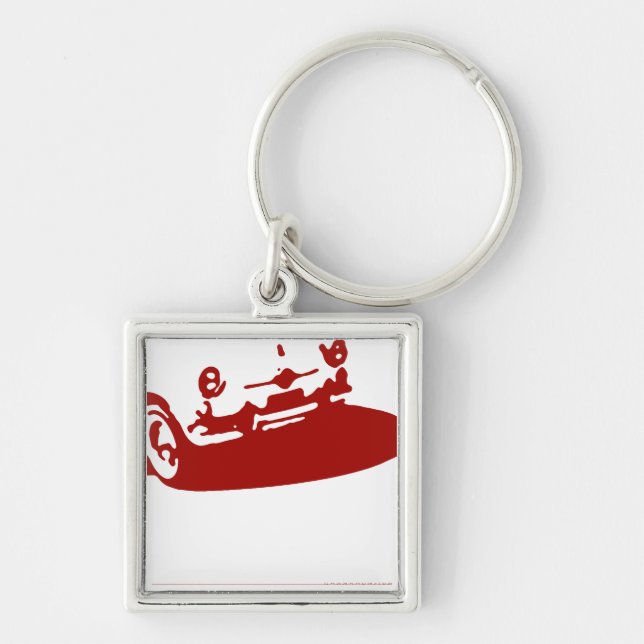 Llavero Detalle de Fiat 600 - rojo oscuro en luz (Frente)