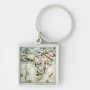 Llavero Detalle de un mapa del mundo que muestra África