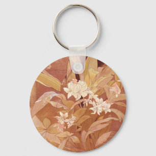 Llavero Detalle floral Art Nouveau de Alphonse Mucha