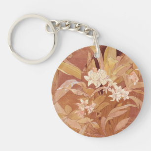 Llavero Detalle floral Art Nouveau de Alphonse Mucha