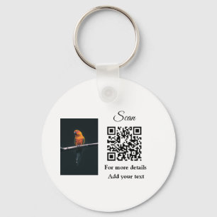 Llavero Detalles simples de nombres de animales Código QR