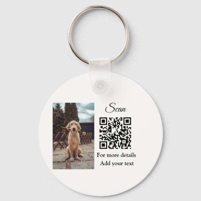 Llavero Detalles simples de nombres de animales Código QR  (Anverso)