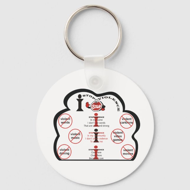 Llavero Detener conjunto de claves de violencia (Anverso)