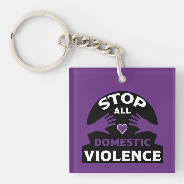 Llavero Detener la violencia doméstica (Frente)