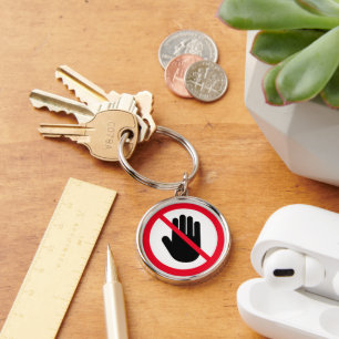 Llavero Detener Rótulo Sin entrada Rótulo prohibido Keyc
