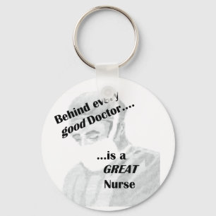 Llavero Detrás de cada buen médica hay una gran enfermera