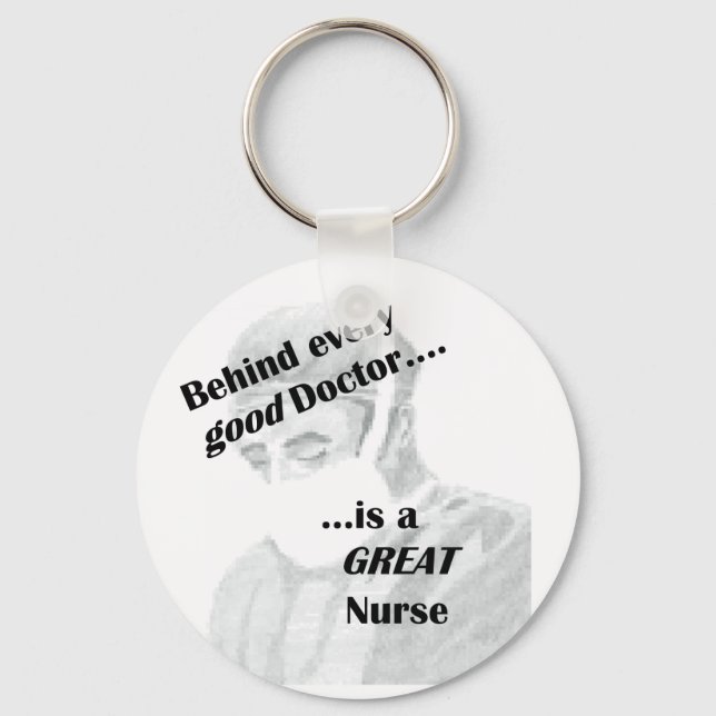 Llavero Detrás de cada buen médica hay una gran enfermera (Anverso)