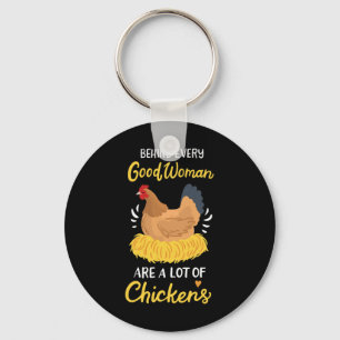 Llavero Detrás de cada buena mujer hay muchas gallinas div