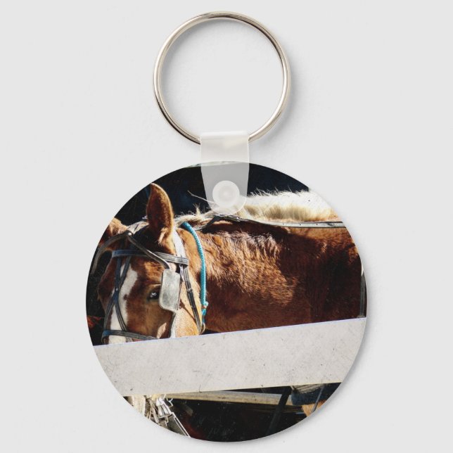 Llavero Detrás de la cerca del caballo Amish (Anverso)