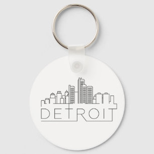 Llavero Detroit Stylized Skyline