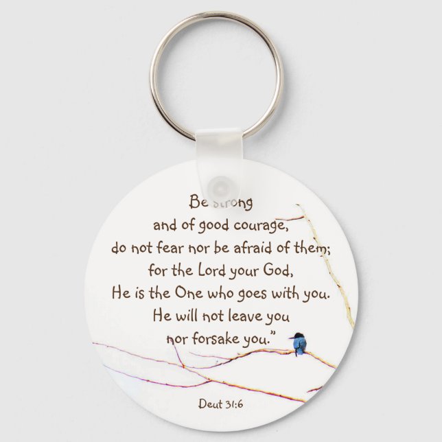 Llavero Deut 31:6 No estás sola Biblia Kingfisher Bird (Anverso)