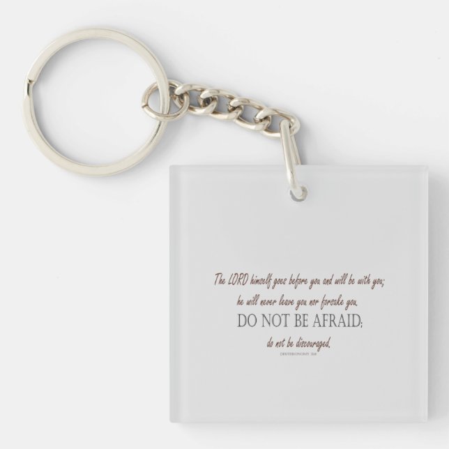 Llavero Deuteronomy 31 Do Not Be Afraid, Floral Borders (Frente)