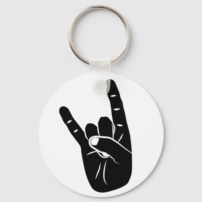 Llavero Devil cuerno sign language pictogram for rock (Anverso)