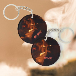 Llavero Devilish Flames Burning Fire Personalizable Keycha
