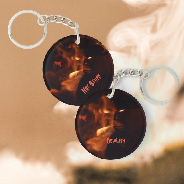 Llavero Devilish Flames Burning Fire Personalizable Keycha (Subido por el creador)