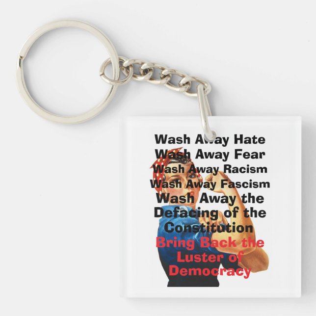 Llavero Devolver la clave de la democracia (Frente)