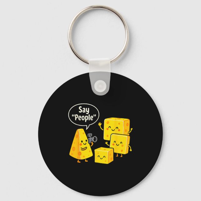 Llavero Di Gente Divertida Amante Del Queso Comida  (Anverso)