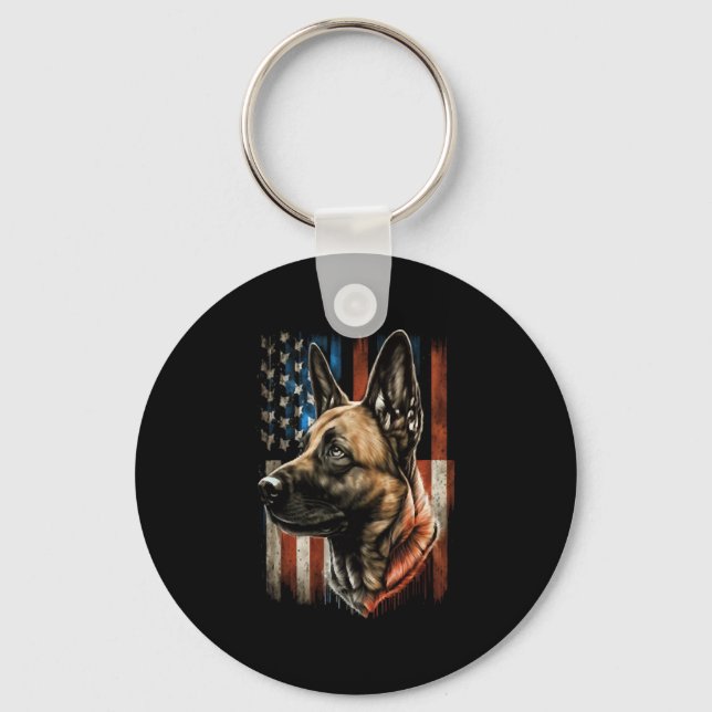 Llavero Día conmemorativo Bandera belga Malinois Americana (Anverso)