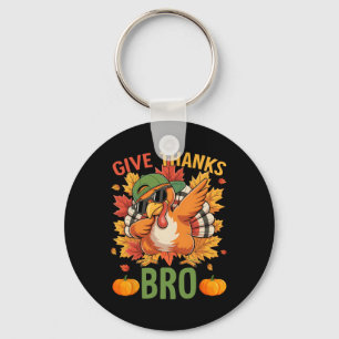 Llavero Día de Acción de Gracias Dan Gracias Hermano Pavo 
