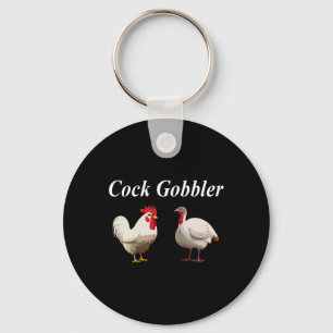 Llavero Día de Acción de Gracias Gobbler Divertido Subido 