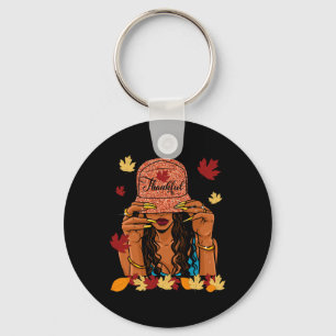Llavero Día de Acción de Gracias otoño afroamericano