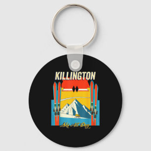 Llavero Día de esquí en Killington vermont - estilo retro 