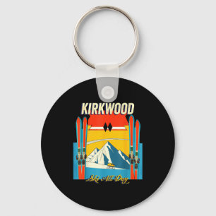 Llavero Día de esquí en Kirkwood california - estilo retro