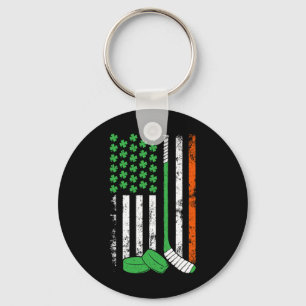 Llavero Día de Hockey de San Patricio Bandera Americana Tr
