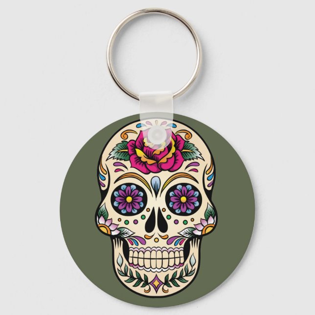 Llavero Día de la Calavera del Azúcar Muerto con Keychain  (Anverso)