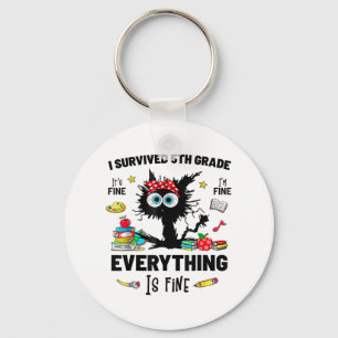 Llavero Día de la escuela está bien, estoy bien, todo es f