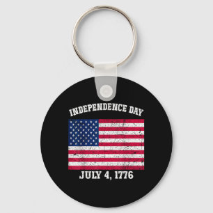 Llavero Día de la Independencia 4 de Julio 1776 Bandera Am