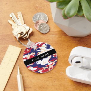 Llavero Día de la Independencia Camuflaje Su nombre Person