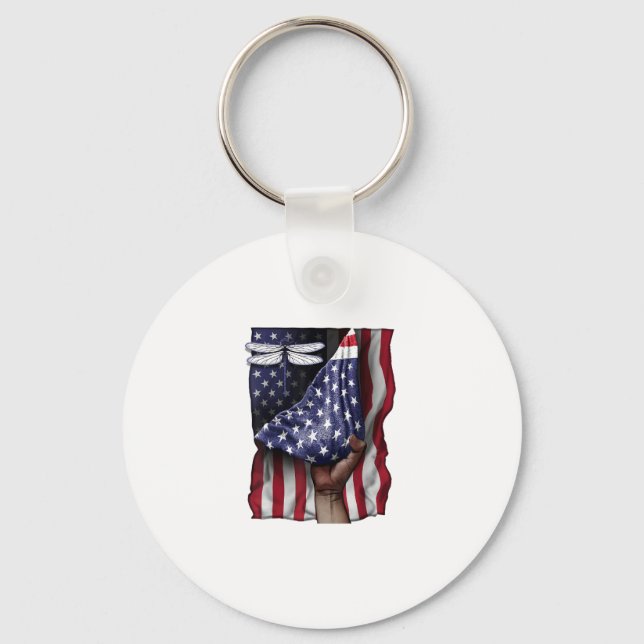 Llavero Día De La Independencia Estados Unidos Bandera Dra (Anverso)