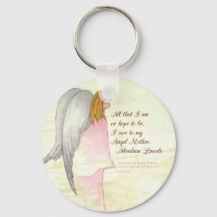 Llavero Día de la Madre Ángel Religioso, regalo redondo