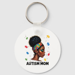 Llavero Día de la Madre Autismo Negro Africano Mamá Afro A