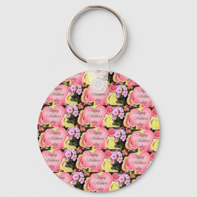 Llavero Día de la Madre floral de bonito (Anverso)