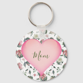 Llavero Día de la Madre Floral Moderno Corazón rosa Person