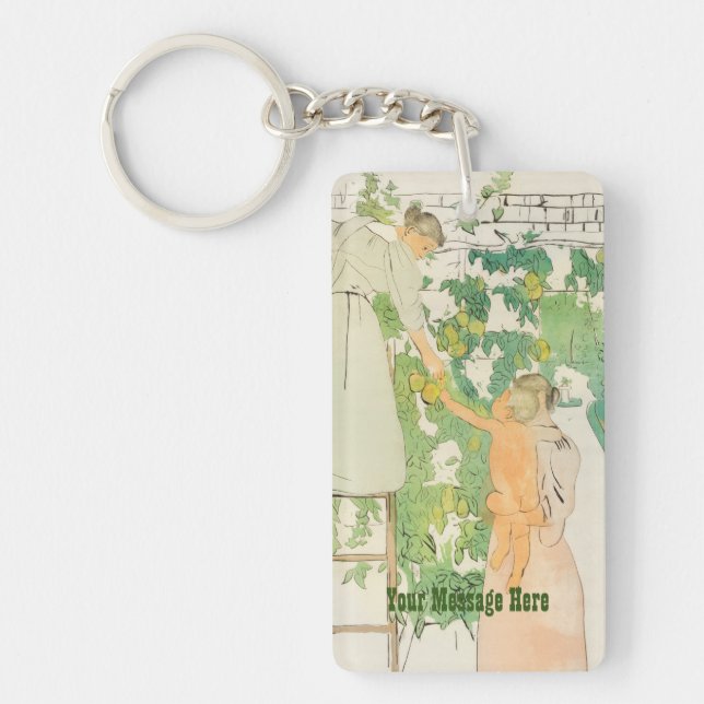 Llavero Día de la Madre - Reuniendo Fruta por Mary Cassatt (Frente)