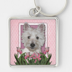 Llavero Día de la Madre - tulipanes rosados - Westie