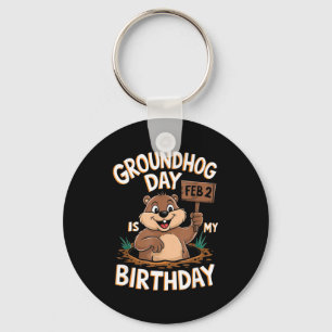 Llavero Día de la Marmota Es Mi Cumpleaños 2 de Febrero