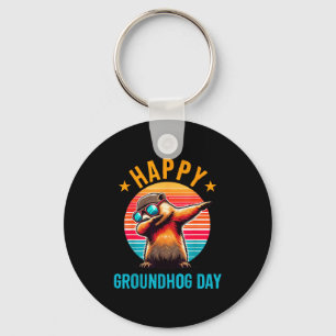 Llavero Día de la marmota Feliz Dabbing Marmota Niños Dive