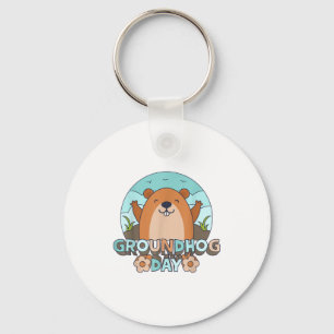 Llavero Día de la Marmota Hombres Mujeres Retro Vintage 60