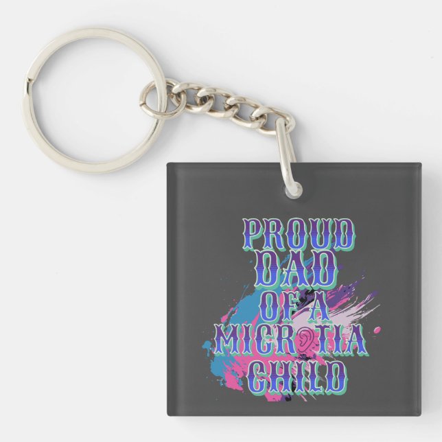 Llavero Día de la microtia azul (Frente)