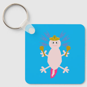Llavero Día de la Muerte Personalizado Axolotl Mexicano