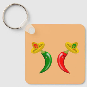 Llavero Día de la Muerte Personalizado Mexicana de Chilis 