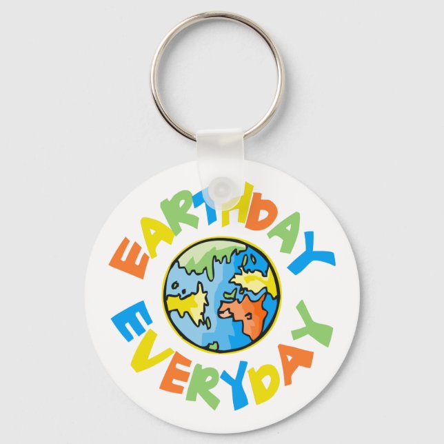 Llavero Día de la Tierra colorida (Anverso)